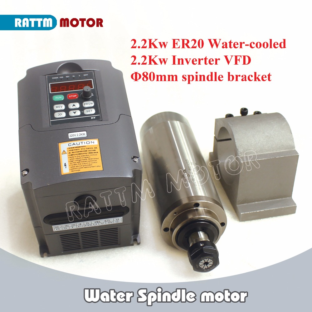 2.2Kw Water Cooled Spindle Kit Vfd - CNC Router Bộ 2.2KW ER20 Nước